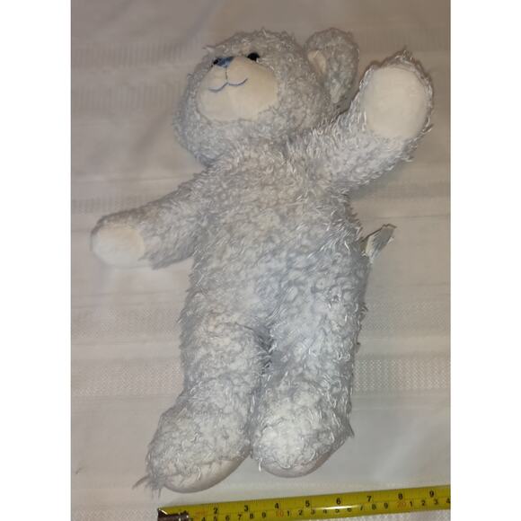 Build A Bear Blue Curly Teddy Bear Plush Stuffed Animal RETIRED Powder Blue 16" - Picture 11 of 16
